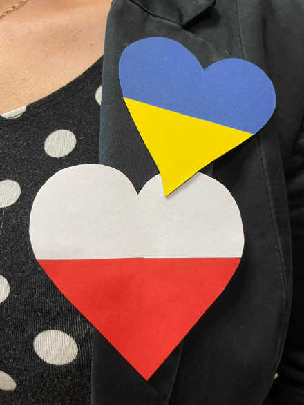 serca w barwach Polski i Ukrainy
